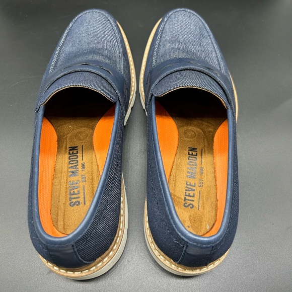 Steve Madden Ewald Penny Loafer men’s size 7.5 Navy Blue - Picture 7 of 7